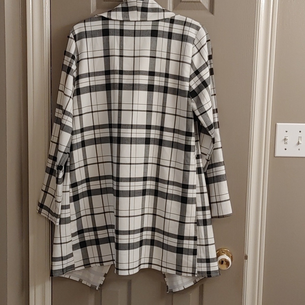NWT Le Chateau Plaid Waterfall Collar Blazer Jacket - Picture 5 of 12